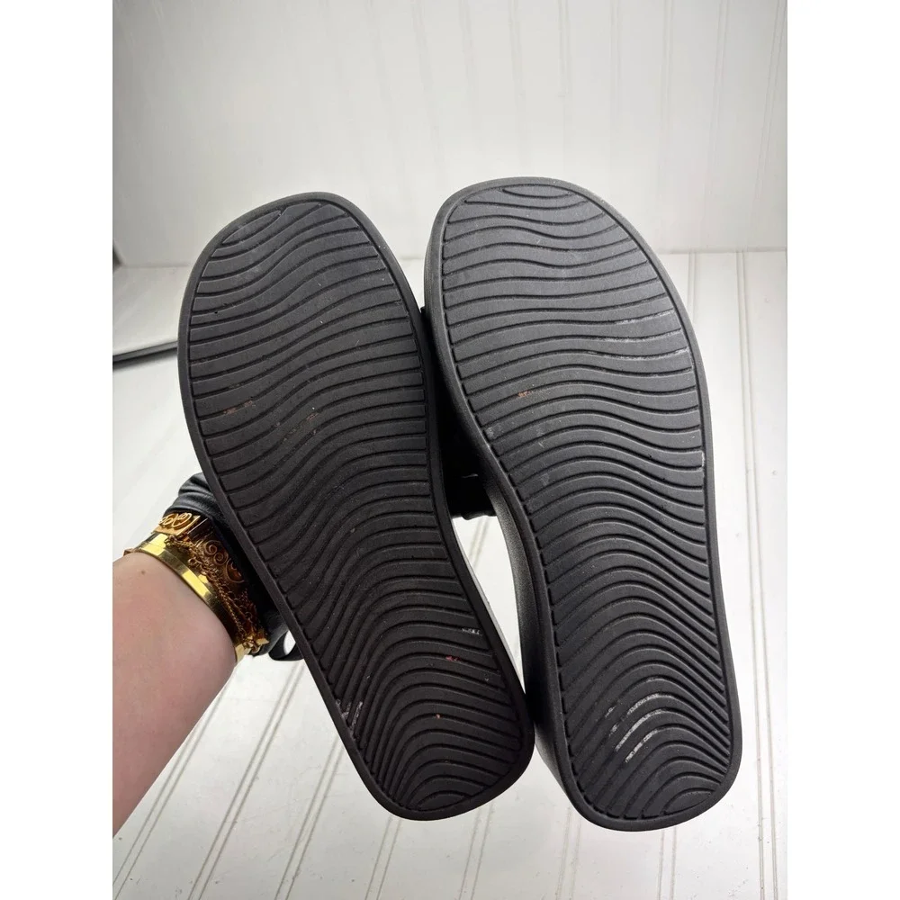 Steve Madden Jovial Black Elastic Platform Slingback Sandals Women's Size 6.5